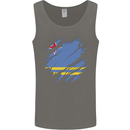Torn Flag Aruba Mens Vest Tank Top Charcoal