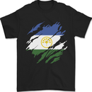 Torn Flag Bashkortostan Mens T-Shirt 100% Cotton Black