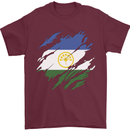 Torn Flag Bashkortostan Mens T-Shirt 100% Cotton Maroon