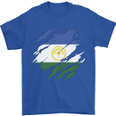 Torn Flag Bashkortostan Mens T-Shirt 100% Cotton Royal Blue