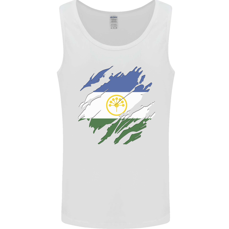 Torn Flag Bashkortostan Mens Vest Tank Top White