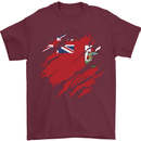 Torn Flag Bermuda Mens T-Shirt 100% Cotton Maroon