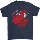 Torn Flag Bermuda Mens T-Shirt 100% Cotton Navy Blue