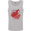 Torn Flag Bermuda Mens Vest Tank Top Sports Grey