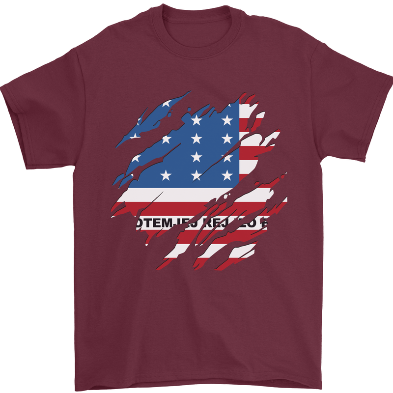 Torn Flag Bikini Atoll Mens T-Shirt 100% Cotton Maroon