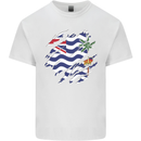 Torn Flag British Indian Ocean Territory Mens Cotton T-Shirt Tee Top White