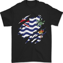 Torn Flag British Indian Ocean Territory Mens T-Shirt 100% Cotton Black