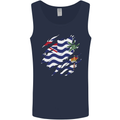 Torn Flag British Indian Ocean Territory Mens Vest Tank Top Navy Blue