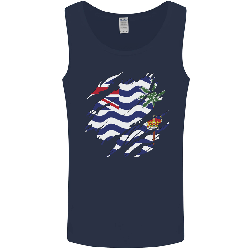 Torn Flag British Indian Ocean Territory Mens Vest Tank Top Navy Blue