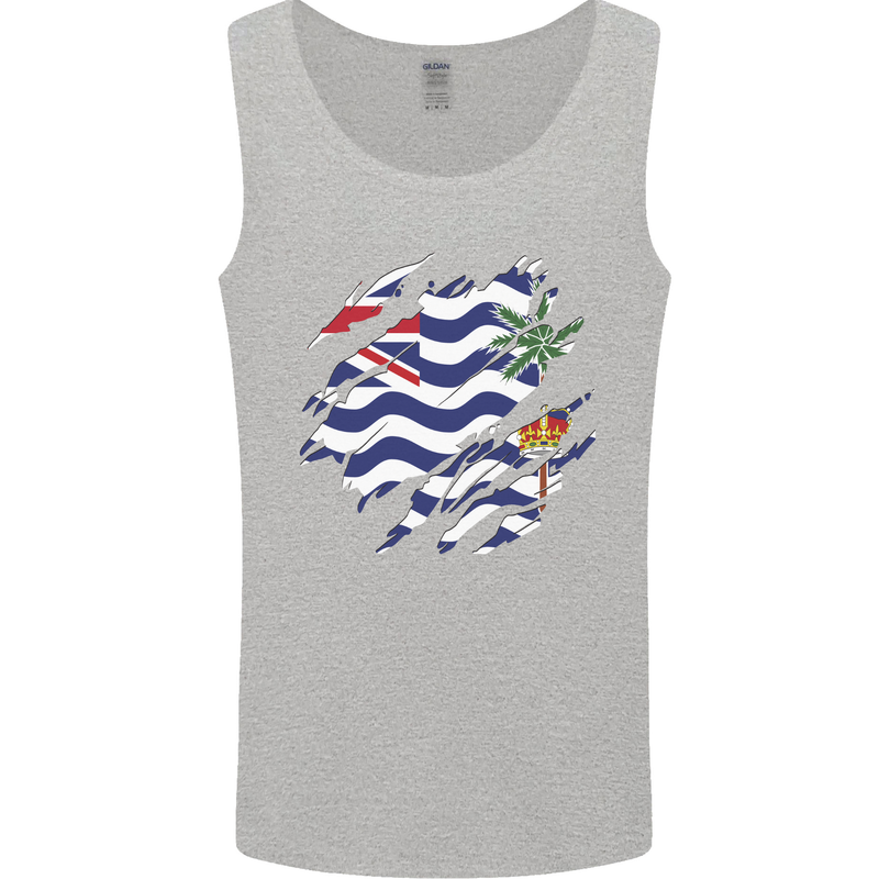 Torn Flag British Indian Ocean Territory Mens Vest Tank Top Sports Grey