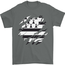 Torn Flag Brittany Mens T-Shirt 100% Cotton Charcoal