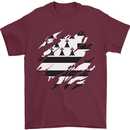 Torn Flag Brittany Mens T-Shirt 100% Cotton Maroon