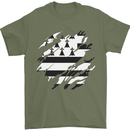 Torn Flag Brittany Mens T-Shirt 100% Cotton Military Green