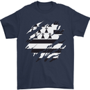 Torn Flag Brittany Mens T-Shirt 100% Cotton Navy Blue