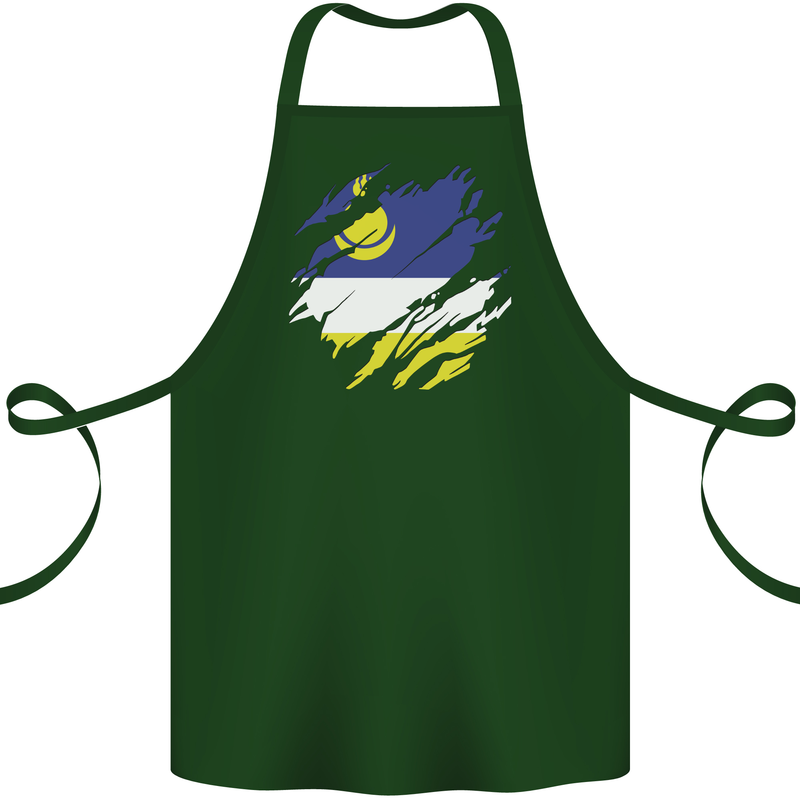 Torn Flag Buryatia Cotton Apron 100% Organic Forest Green