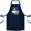 Torn Flag Buryatia Cotton Apron 100% Organic Navy Blue