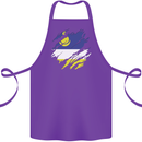Torn Flag Buryatia Cotton Apron 100% Organic Purple