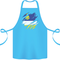 Torn Flag Buryatia Cotton Apron 100% Organic Turquoise