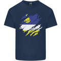 Torn Flag Buryatia Mens Cotton T-Shirt Tee Top Navy Blue