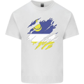 Torn Flag Buryatia Mens Cotton T-Shirt Tee Top White