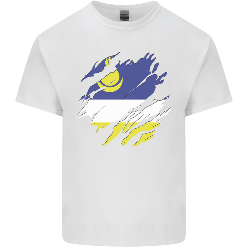 Torn Flag Buryatia Mens Cotton T-Shirt Tee Top White