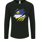 Torn Flag Buryatia Mens Long Sleeve T-Shirt Black