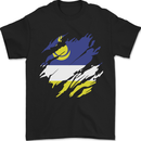 Torn Flag Buryatia Mens T-Shirt 100% Cotton Black