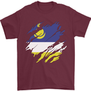 Torn Flag Buryatia Mens T-Shirt 100% Cotton Maroon