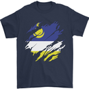 Torn Flag Buryatia Mens T-Shirt 100% Cotton Navy Blue