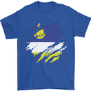 Torn Flag Buryatia Mens T-Shirt 100% Cotton Royal Blue
