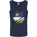 Torn Flag Buryatia Mens Vest Tank Top Navy Blue