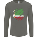 Torn Flag Chechen Republic Mens Long Sleeve T-Shirt Charcoal