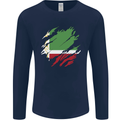 Torn Flag Chechen Republic Mens Long Sleeve T-Shirt Navy Blue