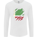 Torn Flag Chechen Republic Mens Long Sleeve T-Shirt White