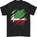 Torn Flag Chechen Republic Mens T-Shirt 100% Cotton Black