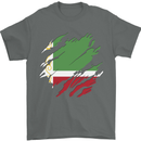 Torn Flag Chechen Republic Mens T-Shirt 100% Cotton Charcoal