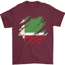 Torn Flag Chechen Republic Mens T-Shirt 100% Cotton Maroon