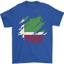 Torn Flag Chechen Republic Mens T-Shirt 100% Cotton Royal Blue