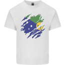 Torn Flag Christmas Islands Mens Cotton T-Shirt Tee Top White