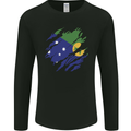 Torn Flag Christmas Islands Mens Long Sleeve T-Shirt Black