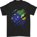 Torn Flag Christmas Islands Mens T-Shirt 100% Cotton Black