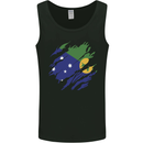 Torn Flag Christmas Islands Mens Vest Tank Top Black
