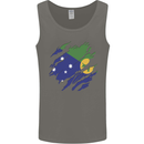 Torn Flag Christmas Islands Mens Vest Tank Top Charcoal