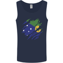 Torn Flag Christmas Islands Mens Vest Tank Top Navy Blue