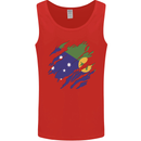 Torn Flag Christmas Islands Mens Vest Tank Top Red