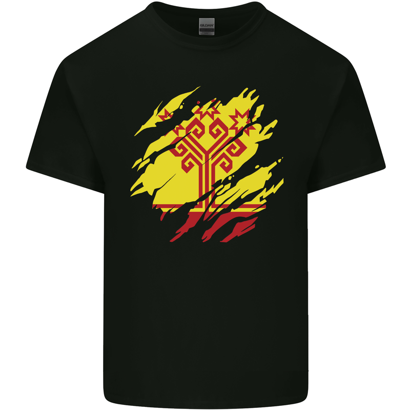 Torn Flag Chuvashia Mens Cotton T-Shirt Tee Top Black
