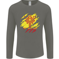 Torn Flag Chuvashia Mens Long Sleeve T-Shirt Charcoal
