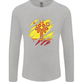 Torn Flag Chuvashia Mens Long Sleeve T-Shirt Sports Grey