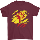 Torn Flag Chuvashia Mens T-Shirt 100% Cotton Maroon