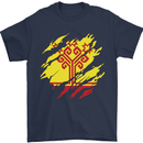 Torn Flag Chuvashia Mens T-Shirt 100% Cotton Navy Blue